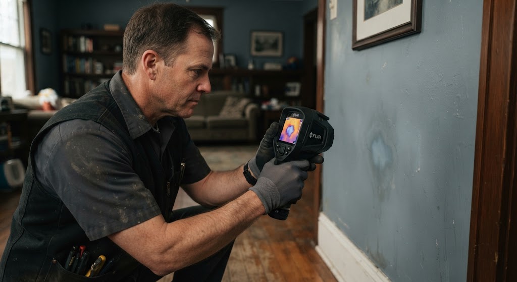 Investigating a wet basement leak Bloomfield NJ